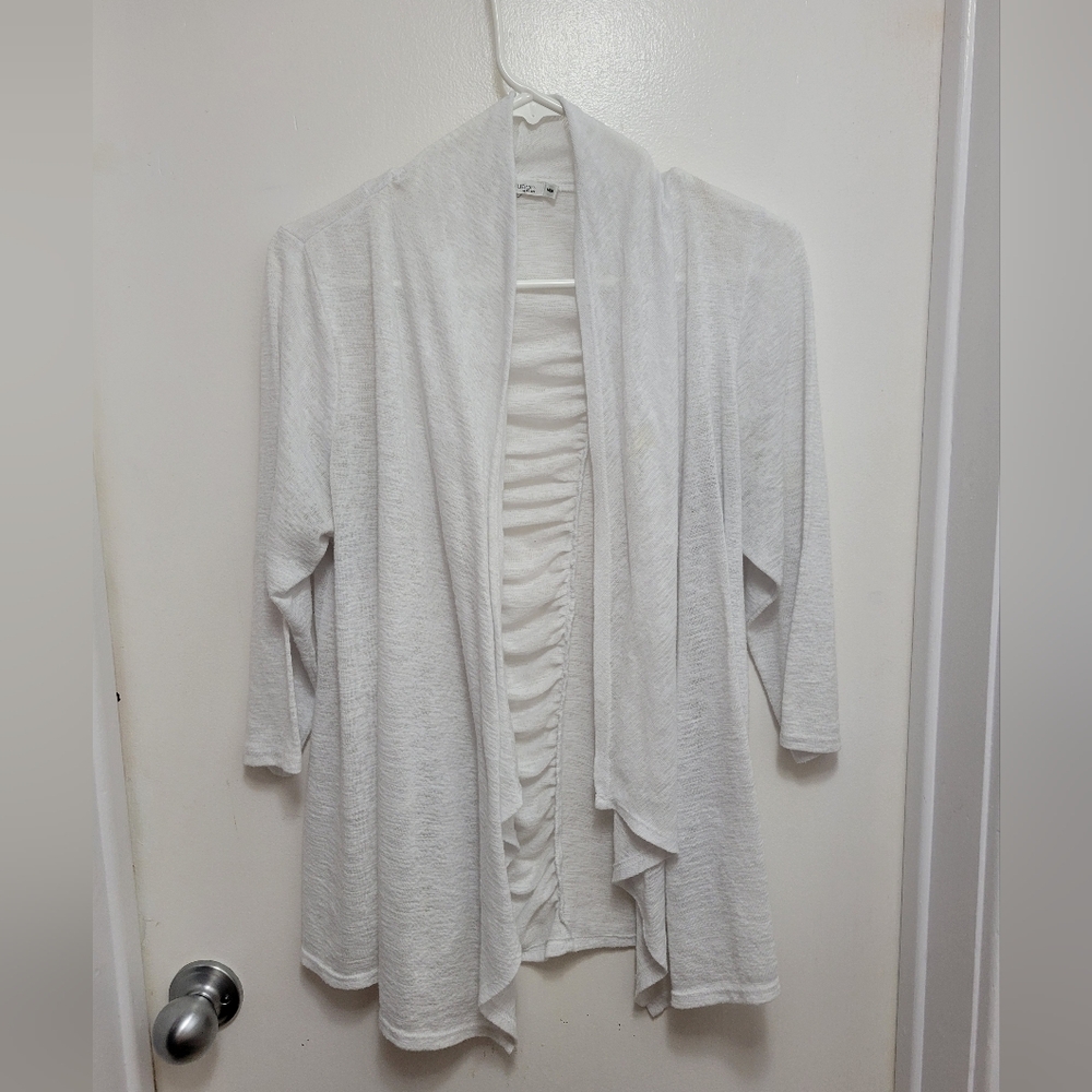 White Cardigan With Back Detail